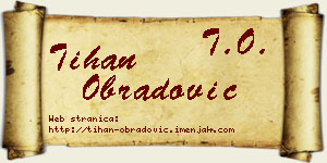 Tihan Obradović vizit kartica